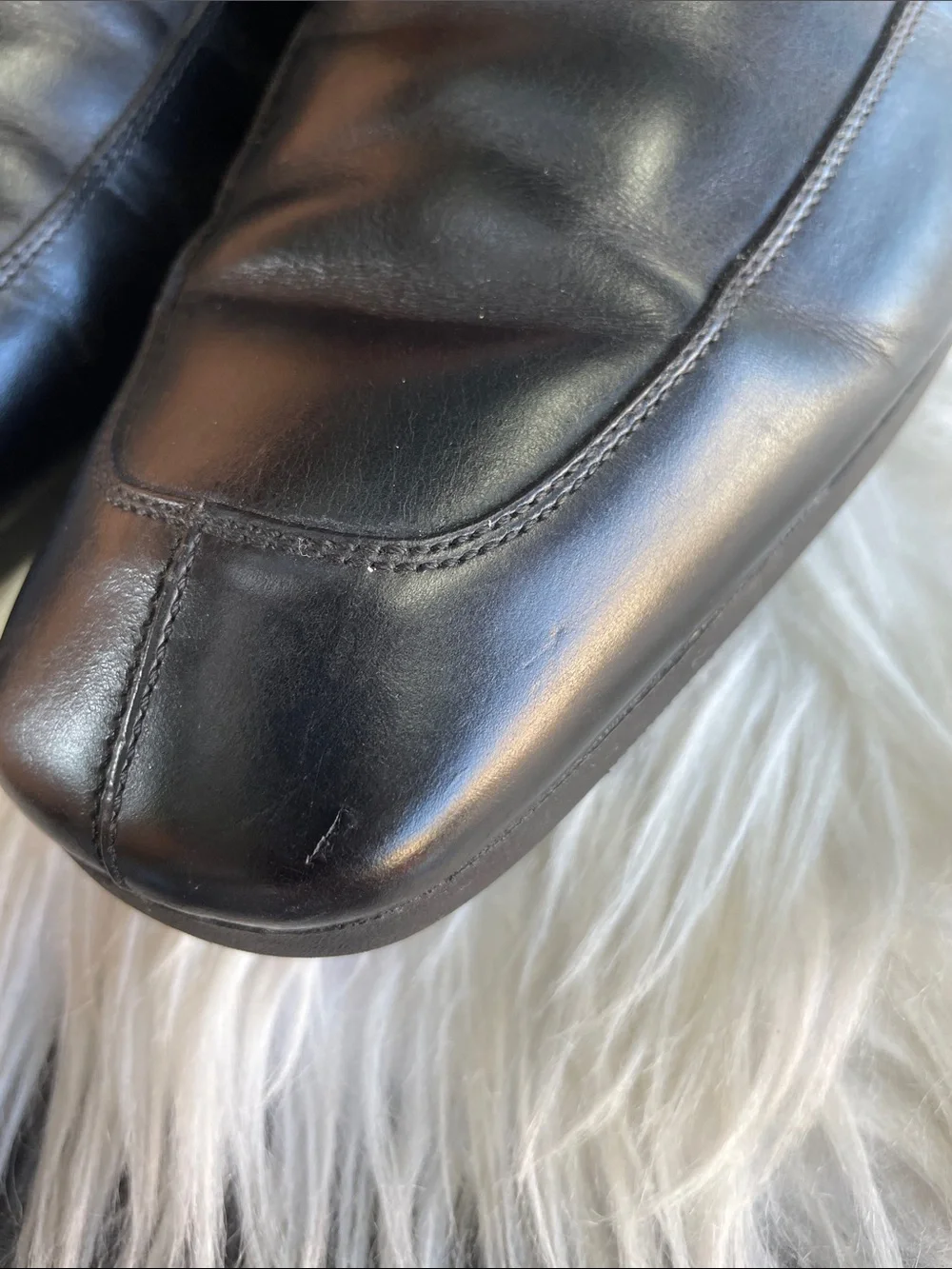 Salvatore Ferragamo Black Leather Slip-On Men's Dress Loafers